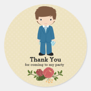 Erster Kommunion Junge * Wählen Sie die Hintergrun Runder Aufkleber