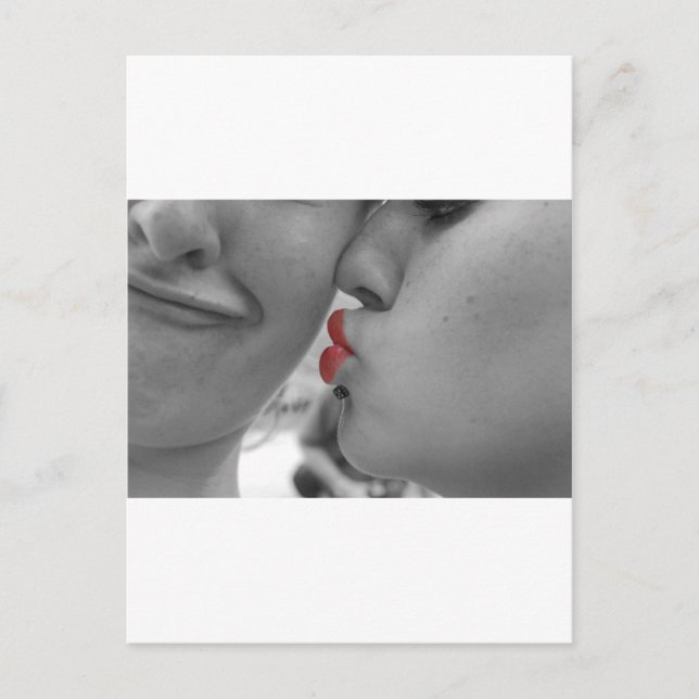 Erster Kuss Postkarte (Vorderseite)