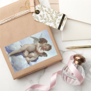 Erster Kuss von Bouguereau, Vintage Viktorianische Rechteckiger Aufkleber