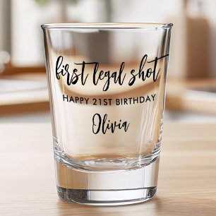 Erster legaler Shot Modern 21. Geburtstag Schnapsglas