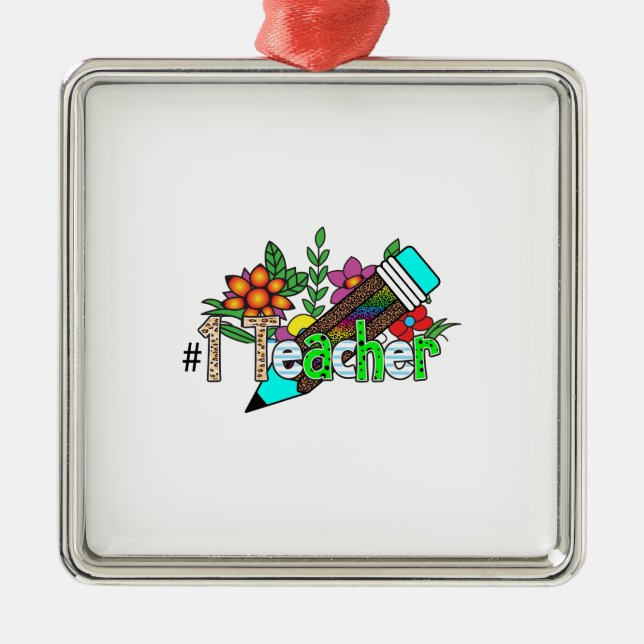 Erster Lehrer Ornament Aus Metall (Vorne)