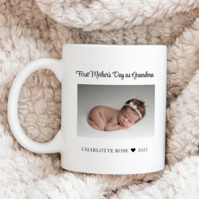 Erster Muttertag als Oma New Baby Foto Kaffeetasse (Von Creator hochgeladen)
