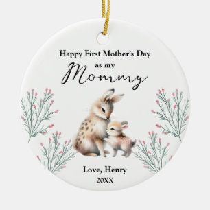 Erster Muttertag aus dem wilden Kaninchen von Kind Keramik Ornament