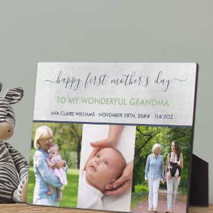 Erster Muttertag der Oma - 3 Foto Personalisiert Fotoplatte