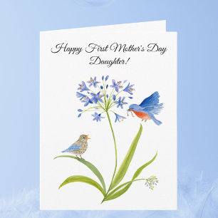 Erster Muttertag für Tochter Bluebird Floral Karte