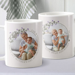 Erster Muttertag mit 2 Foto-Wildblumenrahmen Kaffeetasse