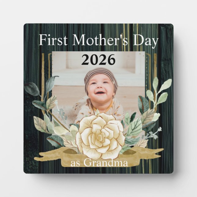 Erster Muttertag Oma Custom Foto Fotoplatte (Vorderseite)