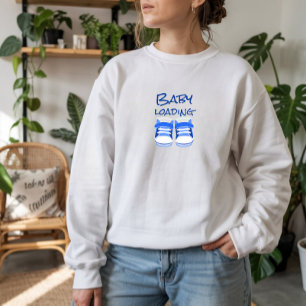Erster Muttertag Schwanger Baby Schuhe Blau Sweatshirt