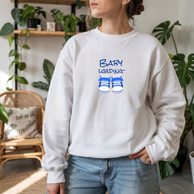 Erster Muttertag Schwanger Baby Schuhe Blau Sweatshirt (Von Creator hochgeladen)