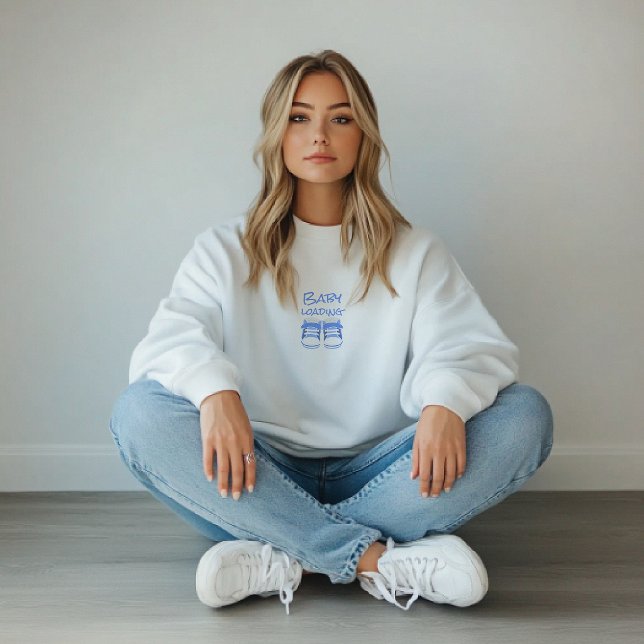 Erster Muttertag schwanger baby schuhe hellblau Sweatshirt (Von Creator hochgeladen)