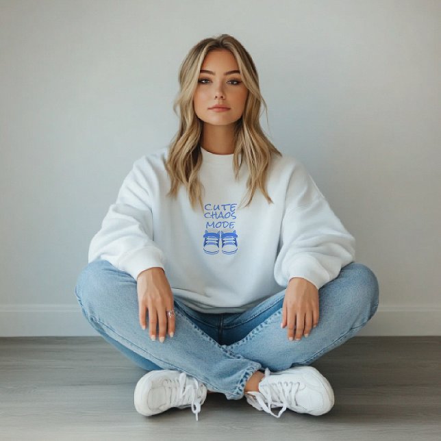 Erster Muttertag Schwangerschaft blaue Babyschuhe Sweatshirt (Von Creator hochgeladen)