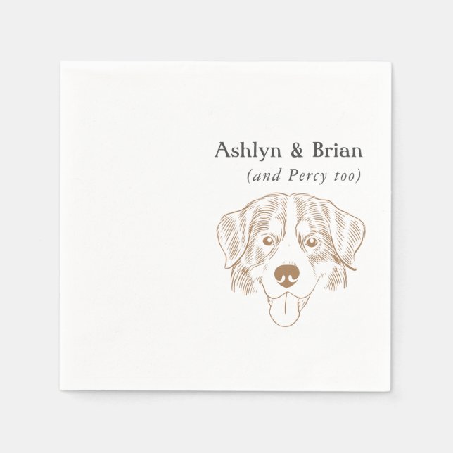 Erster Name Bernese Mountain Dog Wedding Napkins Serviette (Vorderseite)