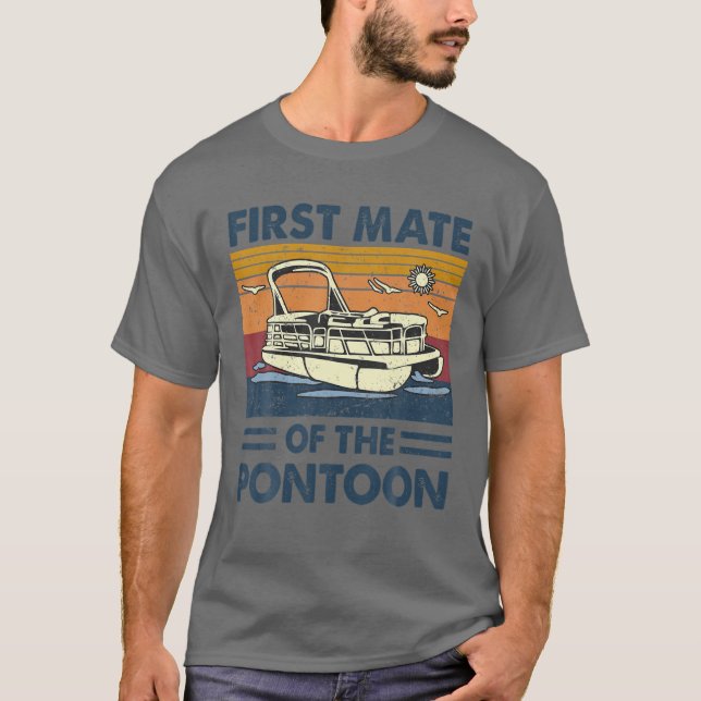 Erster Offizier des Pontoon Pontooning-Bootes T-Shirt (Vorderseite)