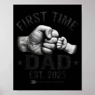 Erster Papa Est 2025 Fauststoß Neuer Vater Vaterta Poster