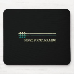 Erster Punkt Malibu Break Surfen Retro Welle  Mousepad