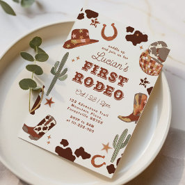 Erster Rodeo 1. Geburtstag Wilder Westcowboy Einladung