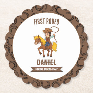 Erster Rodeo Cowboy 1. Geburtstag Untersetzer