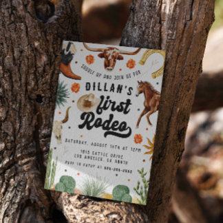 Erster Rodeo Cowboy Einladung zum Geburtstag