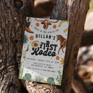 Erster Rodeo Cowboy Einladung zum Geburtstag