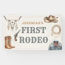 Erster Rodeo-Cowboy Terrakotta 1. Geburtstag Banner