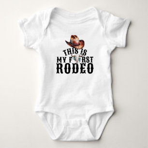 Erster Rodeo Cowboyhut Kuhschädel Baby Strampler