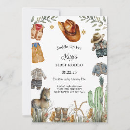 Erster Rodeo Geburtstag mit Fotovorlage Feiertagskarte