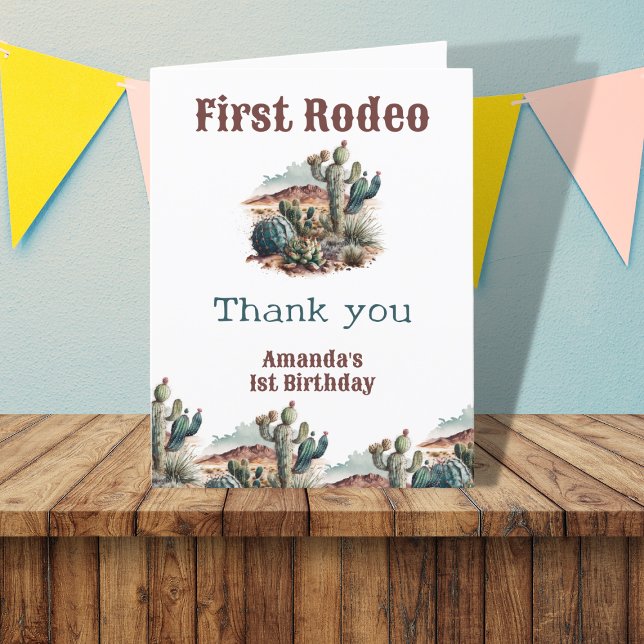 Erster Rodeo Western 1. Geburtstag Dankeskarte (Von Creator hochgeladen)