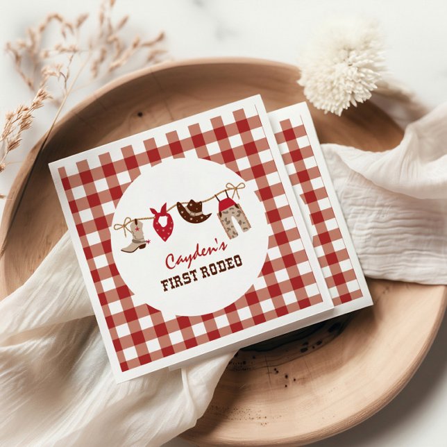 Erster Rodeo Western Cowboy 1. Geburtstag Serviette (Von Creator hochgeladen)