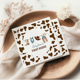 Erster Rodeo Western Cowboy 1. Geburtstag Serviette