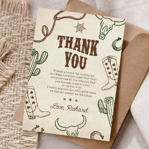 Erster Rodeo Western Junge 1. Geburtstag Dankeskarte