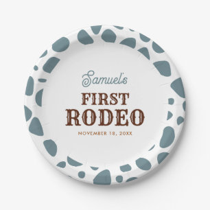 Erster Rodeo Wild West Blue Boy Erster Geburtstag Pappteller
