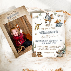 Erster Rodeo Wild West Boy 1. Geburtstag Einladung