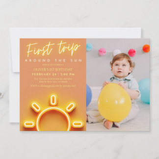 Erster Rundgang durch das Foto 1. Geburtstag Einladung