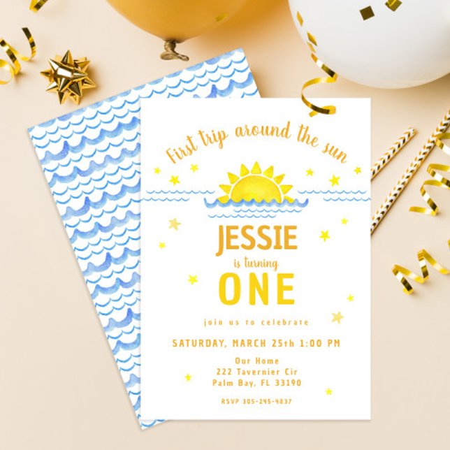 Erster Rundgang durch die Sonne - Wasserfarbe - Einladung (Von Creator hochgeladen)