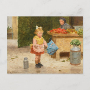 Erster Schirm   Victor Gabriel Gilbert Postkarte