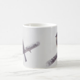 Erster Schnee - büscheliger Titmouse-Vögel Kaffeetasse