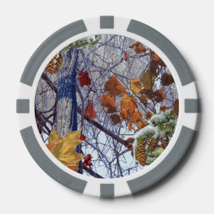 Erster Schnee-Winter-Tarnungs-Druck Pokerchips