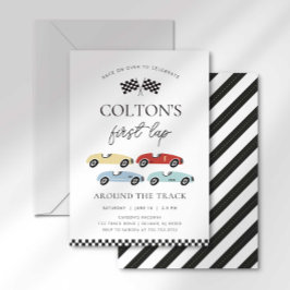 Erster Schritt rund um die Track-Geburtstagseinlad Einladung