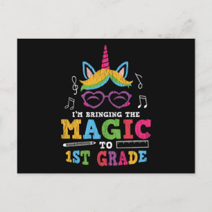 Erster Schullehrer Kid Squad Magic Unicorn Postkarte