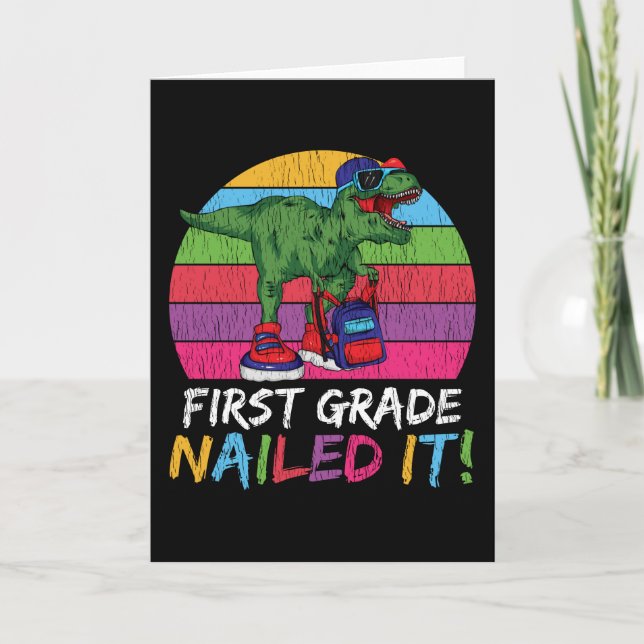 Erster Schullehrer Kinder Squad Dinosaurier Karte (Vorderseite)