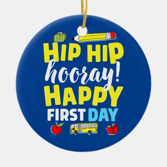 Erster Schullehrertag Kind zurück zur Schule  Keramik Ornament (Vorne)
