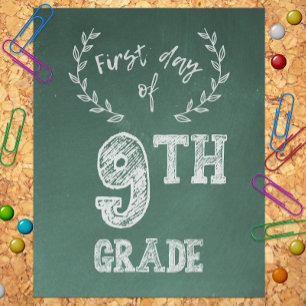 Erster Schultag, 1. Tag des 9. Grades Freshman Fotodruck