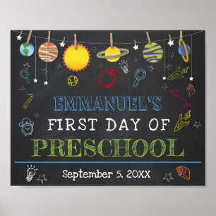 Erster Schultag ANY GRADE Chalkboard Zeichen Poster