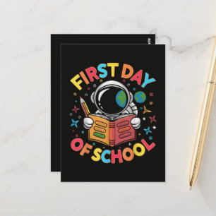 Erster Schultag Astronaut Weltraum Zurück zur Schu Postkarte