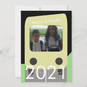 Erster Schultag Bus Skript Bruder Schwester Karte