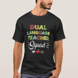 Erster Schultag Cooler zweisprachiger Lehrer Squ T-Shirt