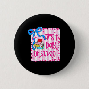 Erster Schultag Coquette Mädchen Bleistift Zurück Button