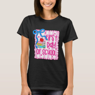 Erster Schultag Coquette Mädchen Bleistift Zurück T-Shirt