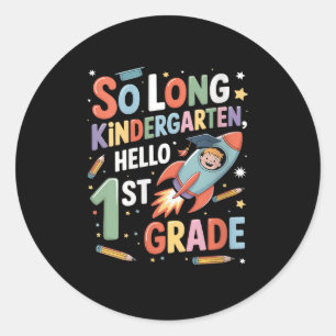 Erster Schultag der Frauen So lange Kindergarten E Runder Aufkleber