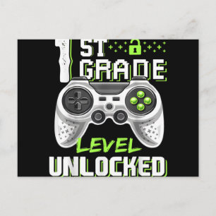 Erster Schultag des ungesperrten Gamers Feiertagspostkarte